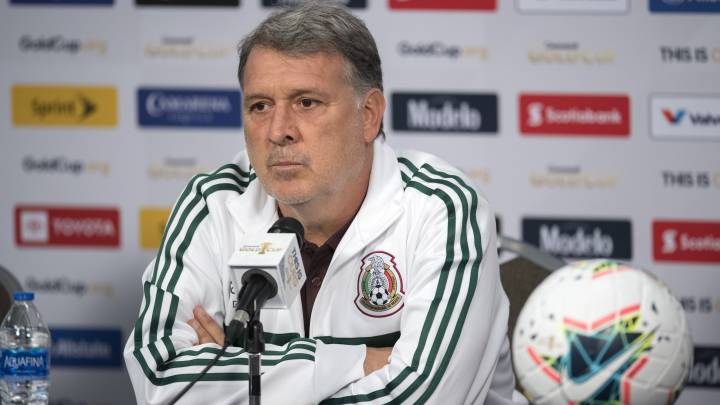 Gerardo Martino durante conferencia de prensa en Denver, Colorado.