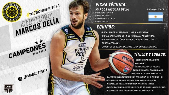 Marcos Delía, nuevo jugador de Fuerza Regia