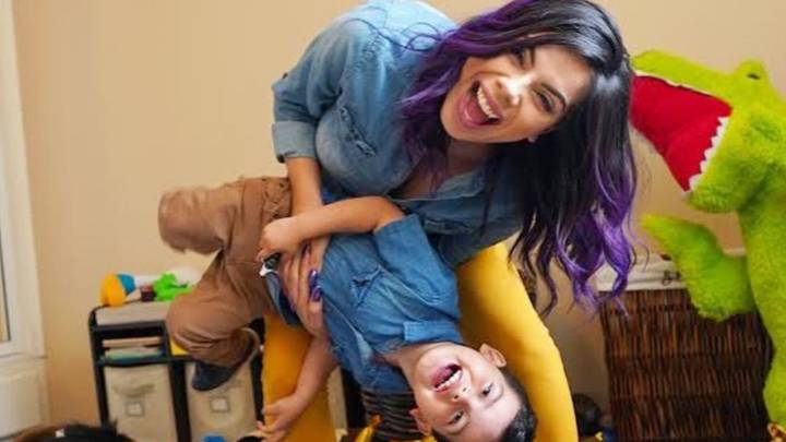 Lizbeth Rodríguez y su hijo