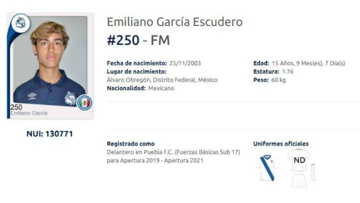 Emiliano García Escudero, la joya de la cantera del Puebla