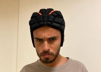 Diego Reyes usa casco protector para mandarle un mensaje a Caraglio