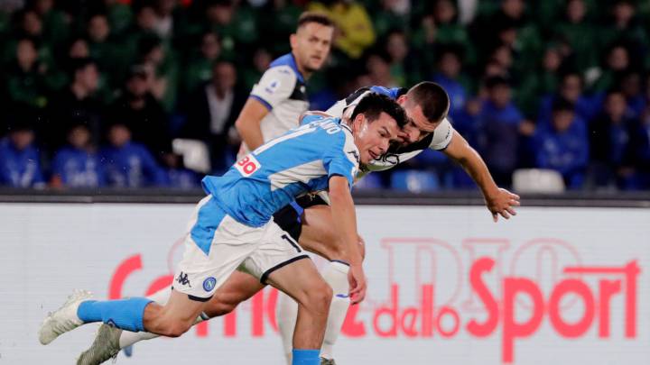 Chucky Lozano fue titular con el Napoli y jugó 59 minutos