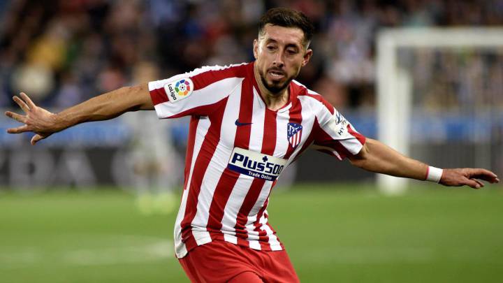 Héctor Herrera durante un partido con el Atlético de Madrid.