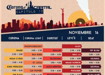 Horarios y grupos del sábado para el Corona Capital