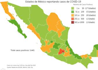 Mapa y casos de coronavirus en México por estados hoy 10 de abril