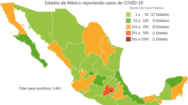 Mapa y casos de coronavirus en México por estados hoy 9 de abril