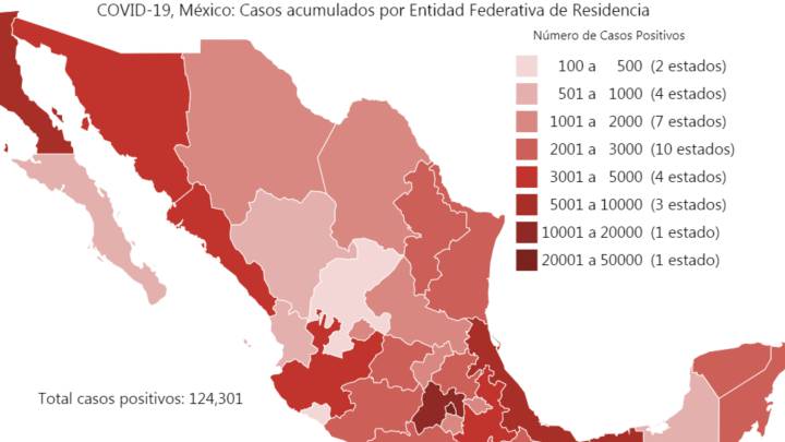 Mapa y casos de coronavirus en México por estados hoy 10 de junio
