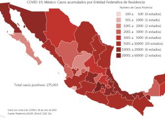 Mapa y casos de coronavirus en México por estados hoy 9 de julio