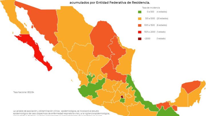 Mapa, muertes y casos de coronavirus en México por estados hoy 21 de noviembre