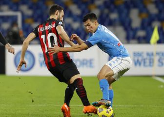 'Chucky' Lozano no pudo evitar la derrota del Napoli frente al Milán