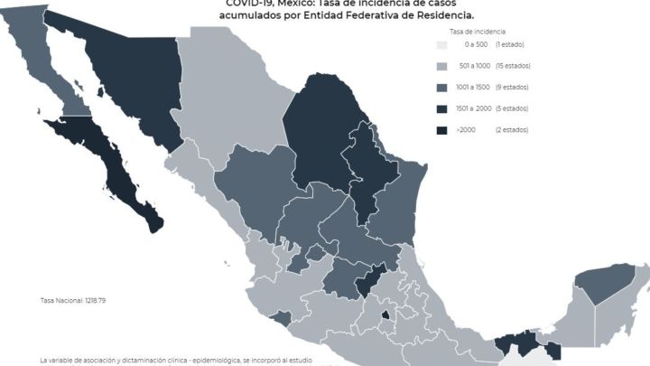 Mapa, muertes y casos de coronavirus en México por estados hoy 14 de enero