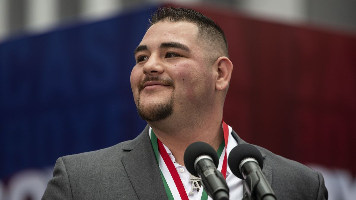 Andy Ruiz durante un evento en México