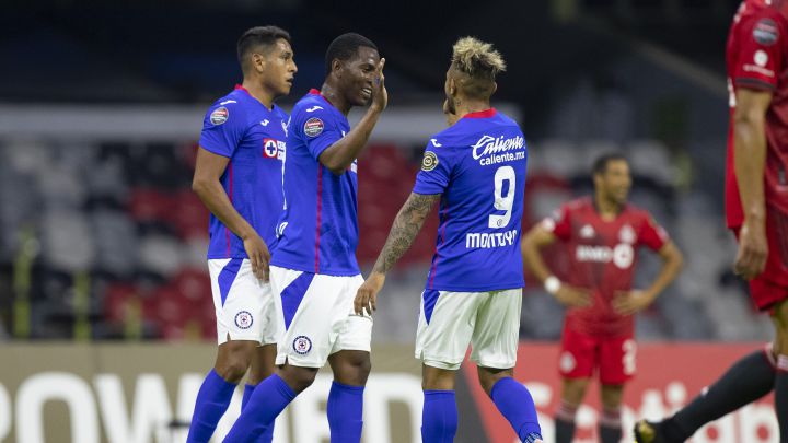 Brayan Angulo festeja su gol contra el Toronto