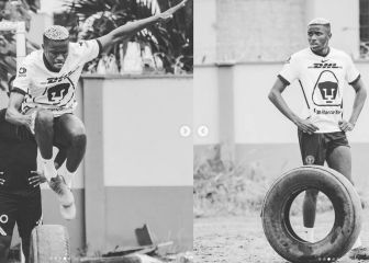 Víctor Osimhen entrena con la playera de los Pumas