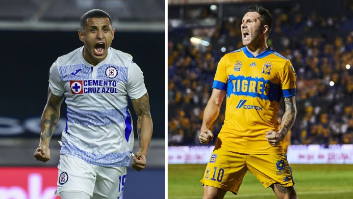 Yoshimar Yotún y André-Pierre Gignac festejan goles con su equipo