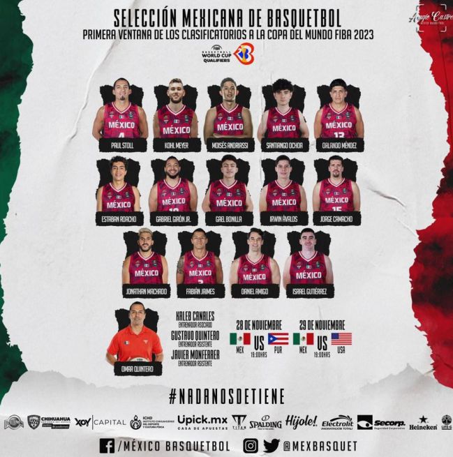 Convocatoria de la Selección Mexicana de Basquetbol para la primera ventana clasificatoria de FIBA al Mundial 2023