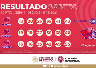 Resultados Melate: números que cayeron hoy y premios del sorteo 3516 | 1 de diciembre