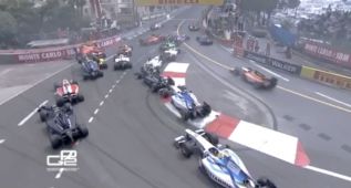 Impresionante accidente en cadena en la salida del GP2 en Mónaco