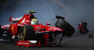Felipe Massa arranca en último lugar después de su colisión
