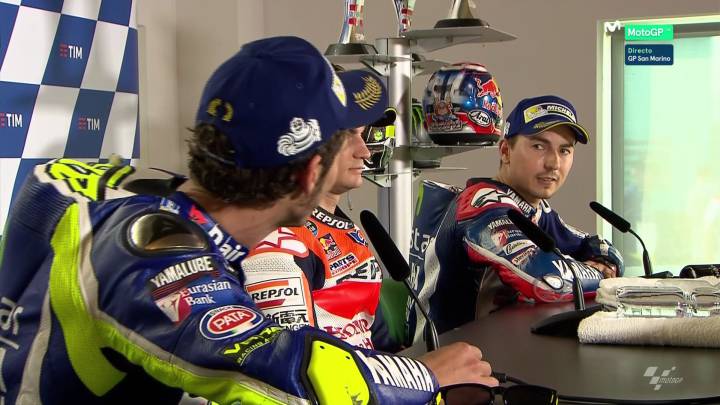 Pique entre Valentino Rossi y Jorge Lorenzo en la rueda de prensa