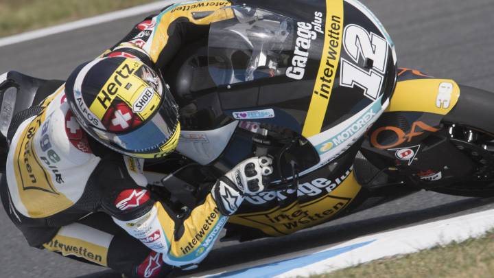 Pole de Luthi, dura caída de Álex Márquez y Rins 16º y sin gasolina.