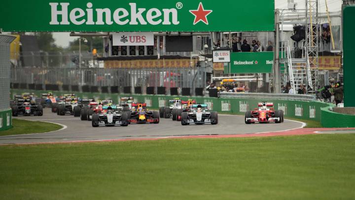 Salida del GP de Canadá de F1.
