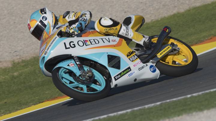 Juanfran Guevara, durante los entrenamientos libres del Gran Premio de la Comunidad Valenciana 2016.