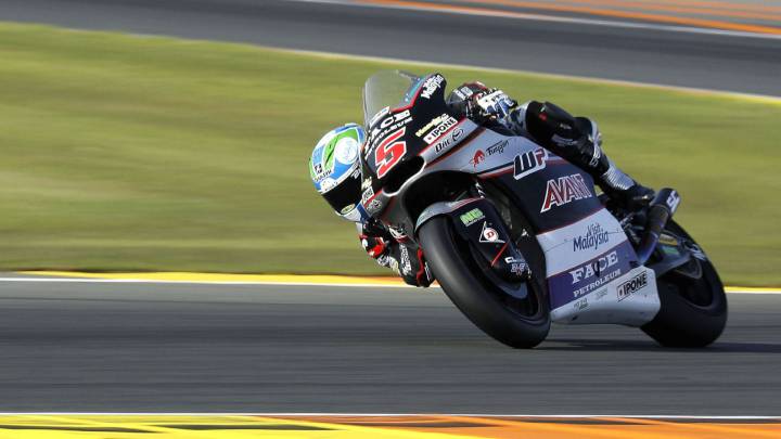 Johann Zarco con su Kalex en el circuito de Cheste