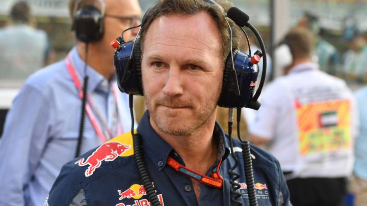 Christian Horner en la parilla del circuito de Yas Marina durante el GP de Abu Dhabi 2016.