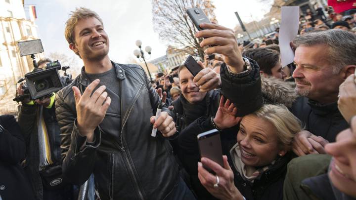 Nico Rosberg durante su visita a Wiesbaden, su localidad natal.