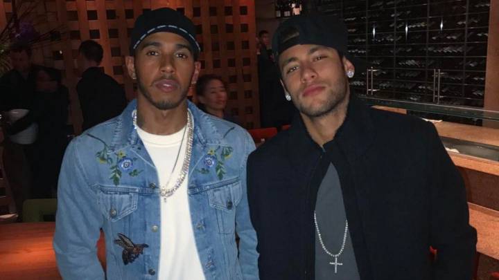 Lewis Hamilton y Neymar en Londres.