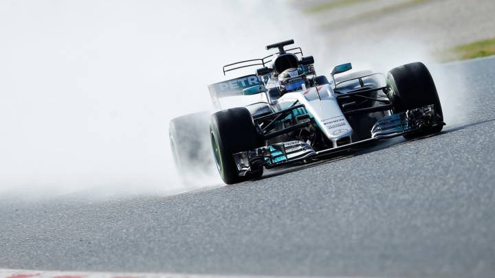Bottas en Montmeló con el Mercedes F1.