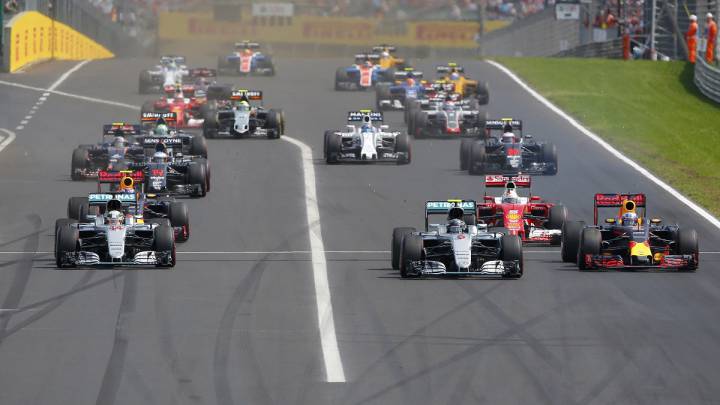 Salida del GP de Hungría de 2016.