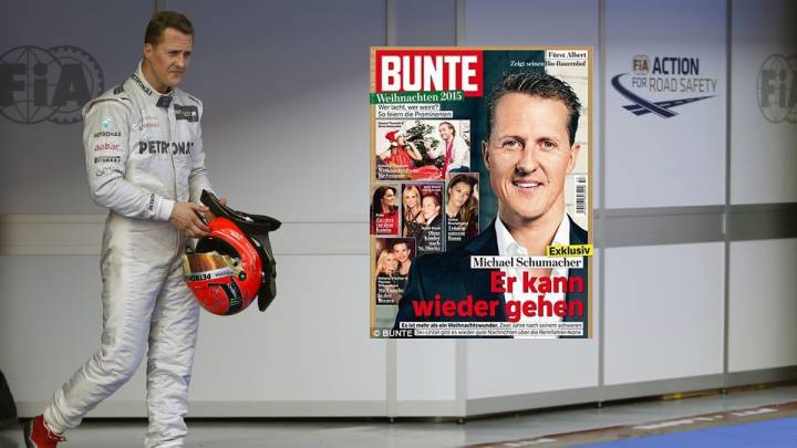 Michael Schumacher y la portada de 'Bunte' por la que se inició la discordia.