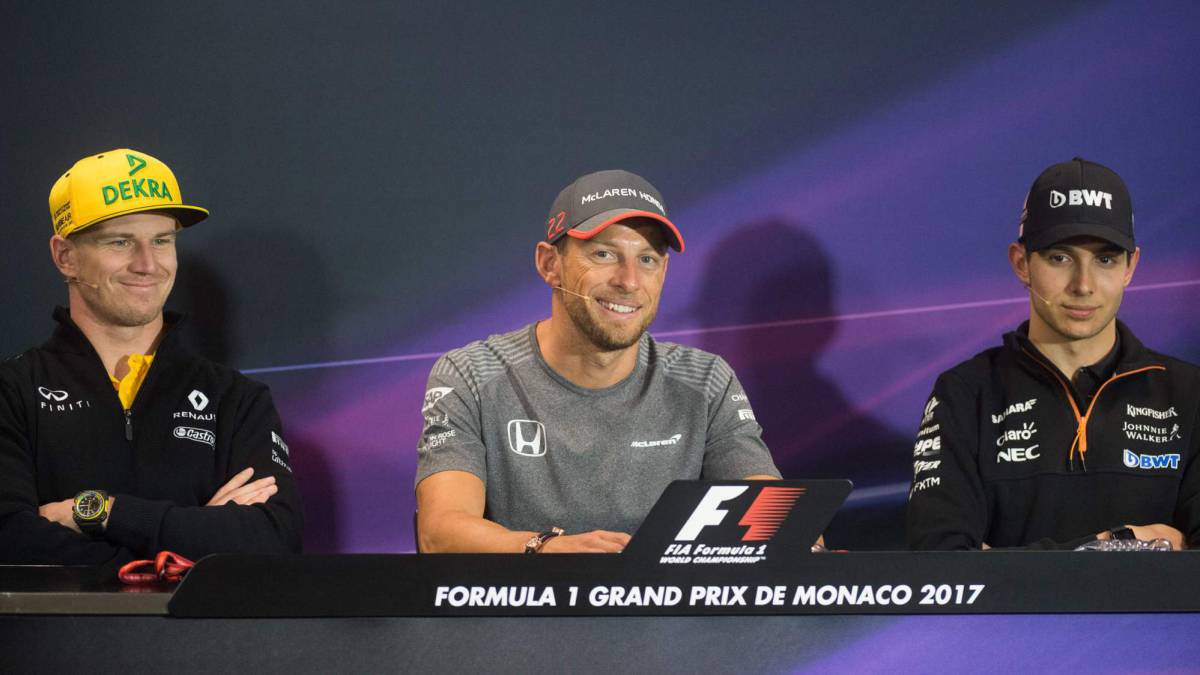 Hulkenberg, Button y Ocon.