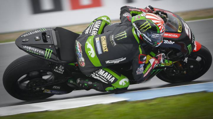 Zarco delante de Márquez y Lorenzo en la vuelta a la acción