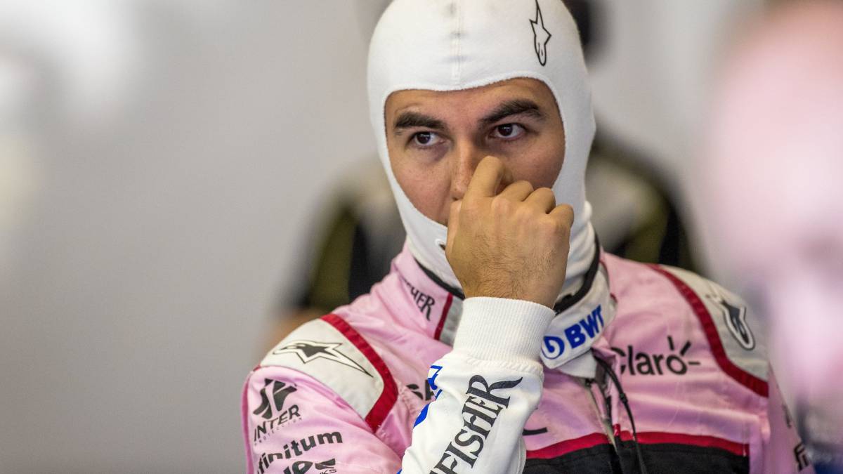 Sergio Pérez, de Force India, en el circuito de Spa-Francorchamps, durante el GP de Bélgica de F1.