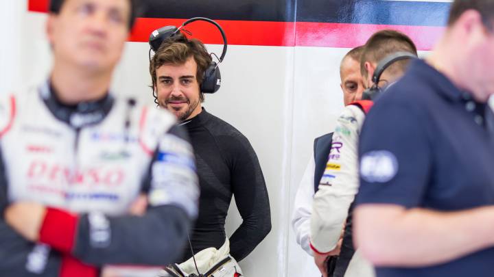 Alonso en el test con Toyota en Bahréin.