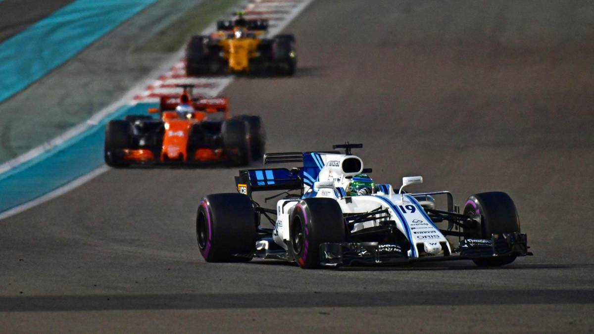 Sainz, Alonso y Massa (Abu Dhabi, F1 2017).