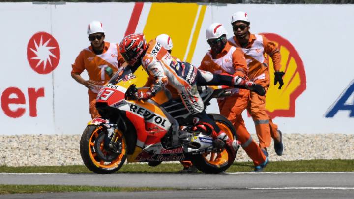 Marc Márquez, tercer piloto que más veces se cayó en 2017