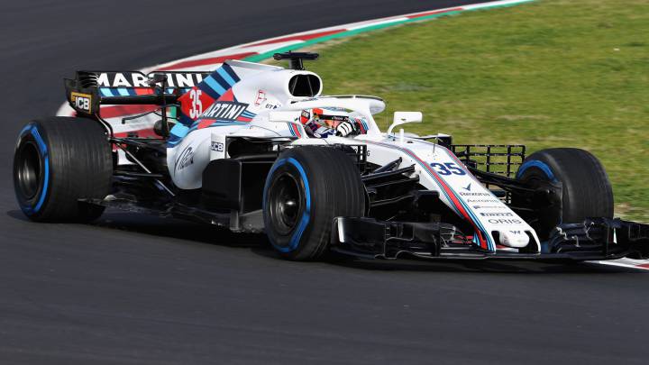 Sergey Sirotkin con el Williams en Montmeló.