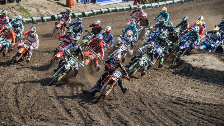 Jorge Prado, primero tras la salida del GP del Trentino de Motocross.