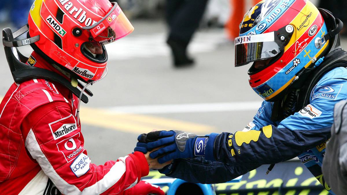 Resultado de imagen de alonso schumacher 2005