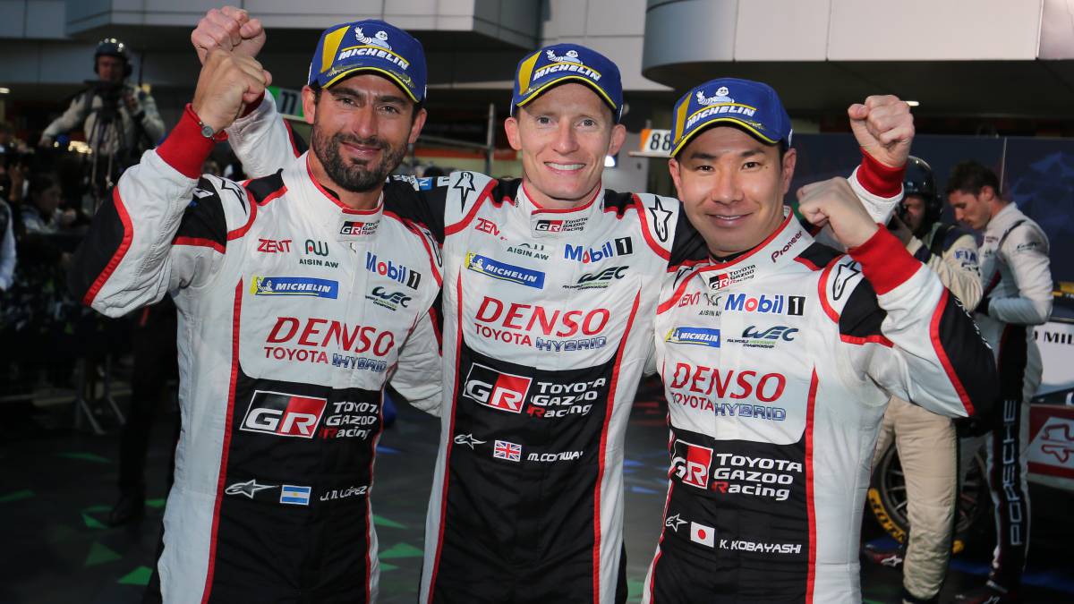 'Pechito' López, Mike Conway y Kamui Kobayashi.