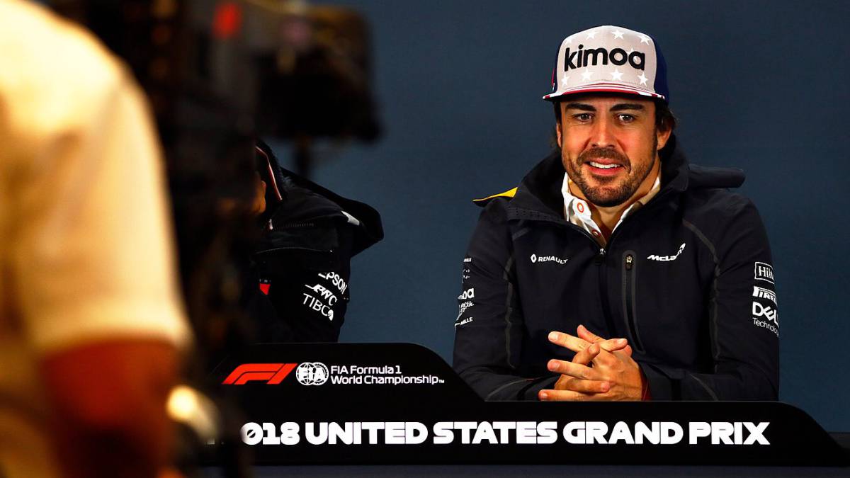 Fernando Alonso en la rueda de prensa de la FIA en Austin.