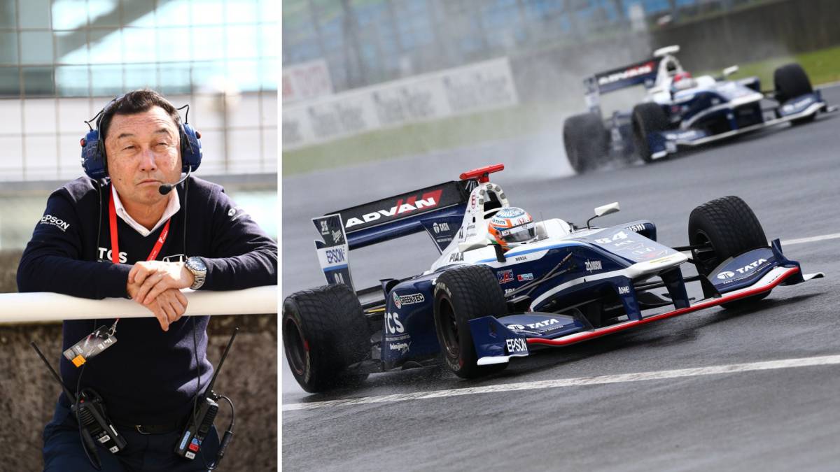 Satoru Nakajima y sus dos monoplazas del equipo TCS Nakajima Racing de la Súper Fórmula.