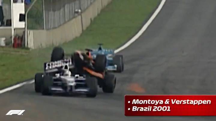 Verstappen se llevó por delante a Montoya en Brasil 2001.