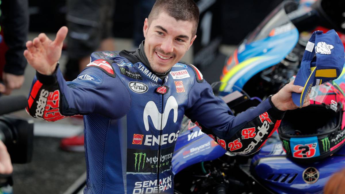 Maverick pole y 5º de Márquez con caída y salida de hombro