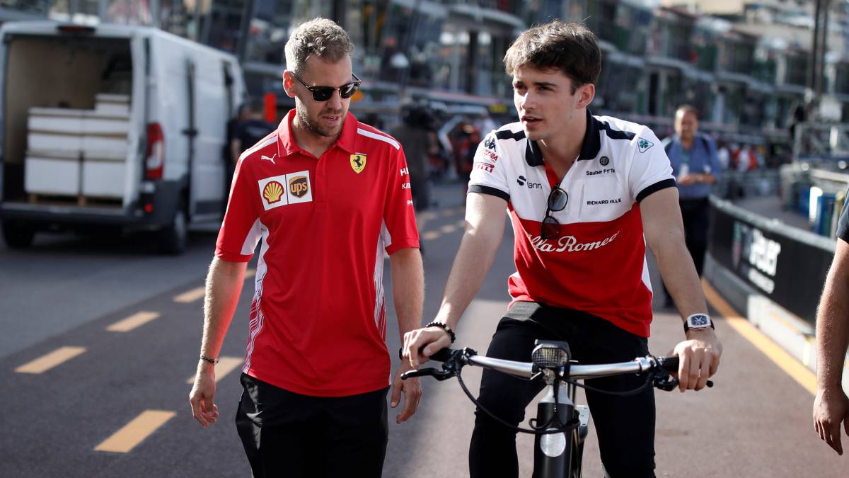 Vettel y Leclerc.