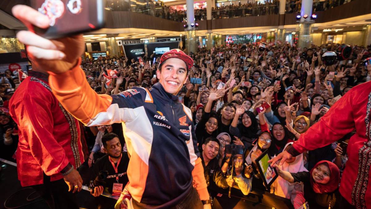 Marc Márquez, en su visita a Indonesia.